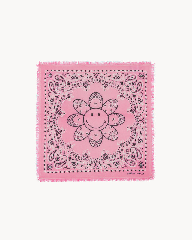 Bandana Hachi Bico Smiley bubblegum pink - Image principale