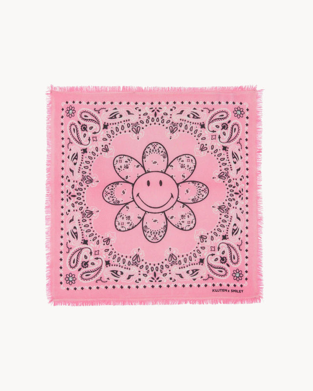 Bandana Hachi Bico Smiley rose bonbon - Image principale