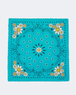Bandana en cachemire vert pour femme - Kujten packshot