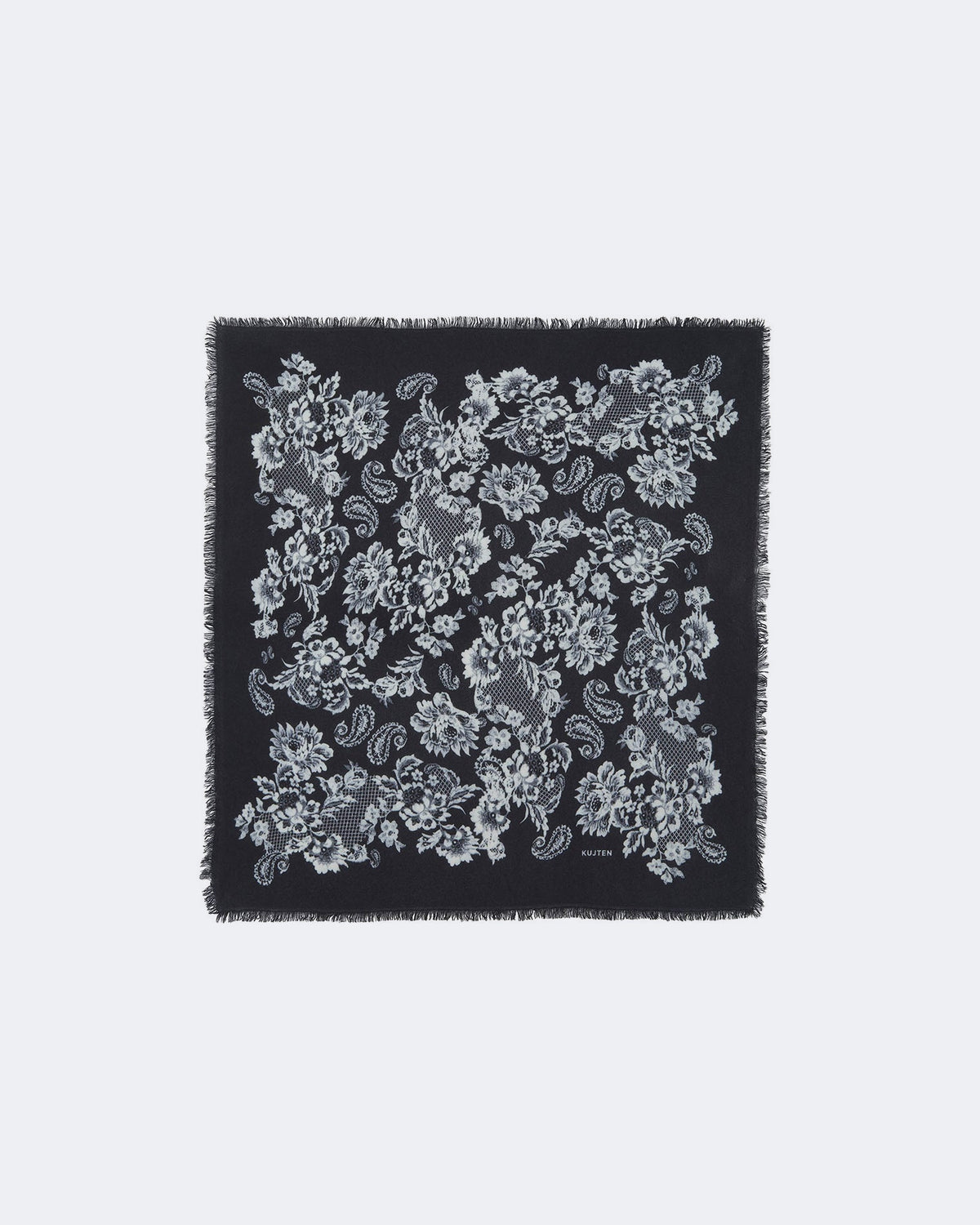 Bandana en cachemire noir pour femme - Kujten packshot