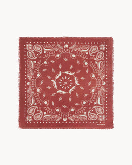 Bandana en cachemire bordeaux et marron pour femme - Kujten packshot