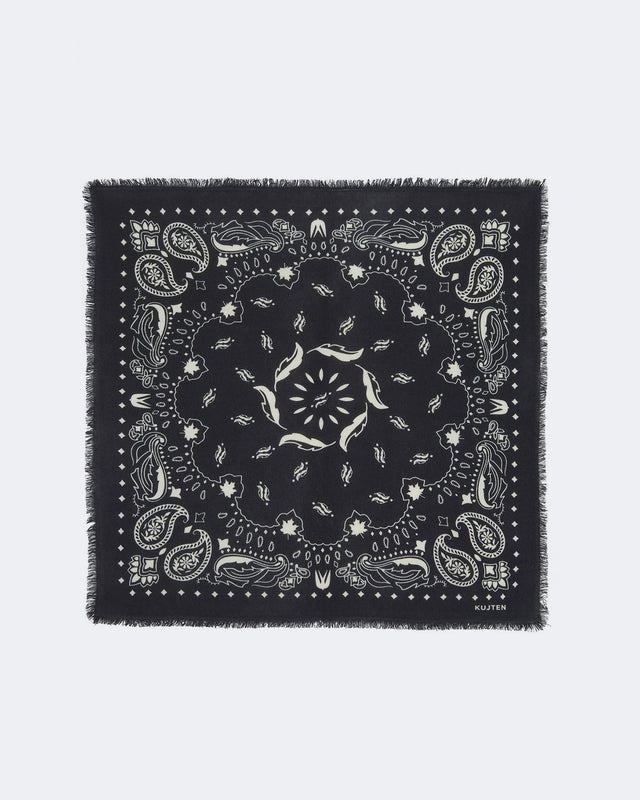 Large Bandana Hachiko Feather black - white - Image principale