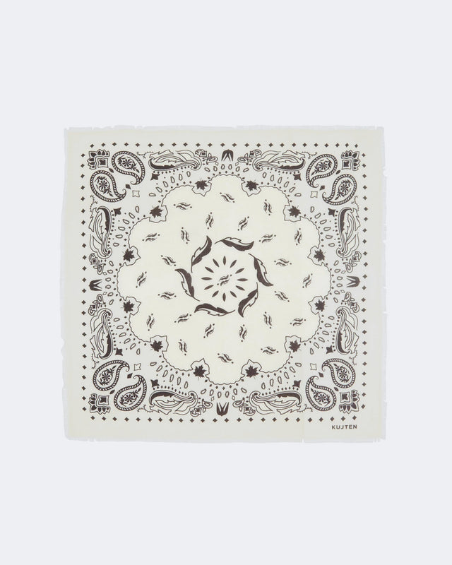 Large Bandana Hachiko Feather white brown - Image principale
