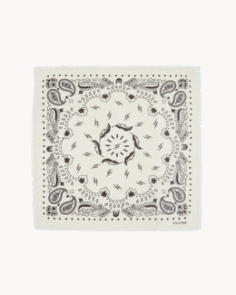 Bandana en cachemire blanc et marron pour femme et pour homme - Kujten packshot