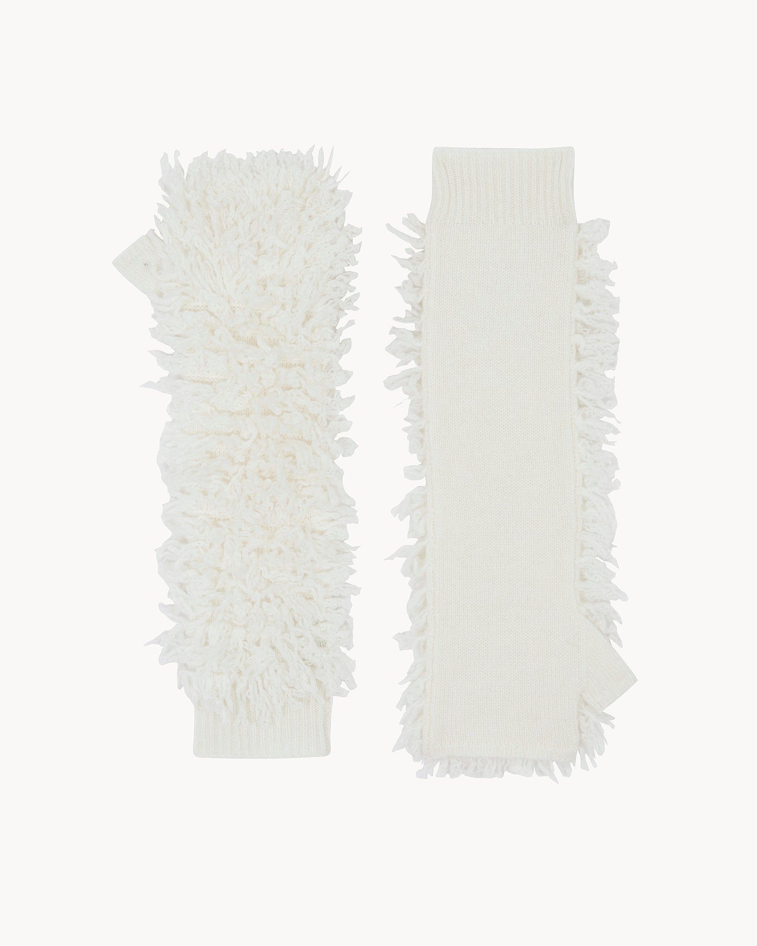 Mitaines en cachemire blanc pour femme - Kujten packshot
