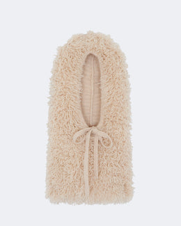 Cagoule en cachemire beige pour femme - Kujten packshot