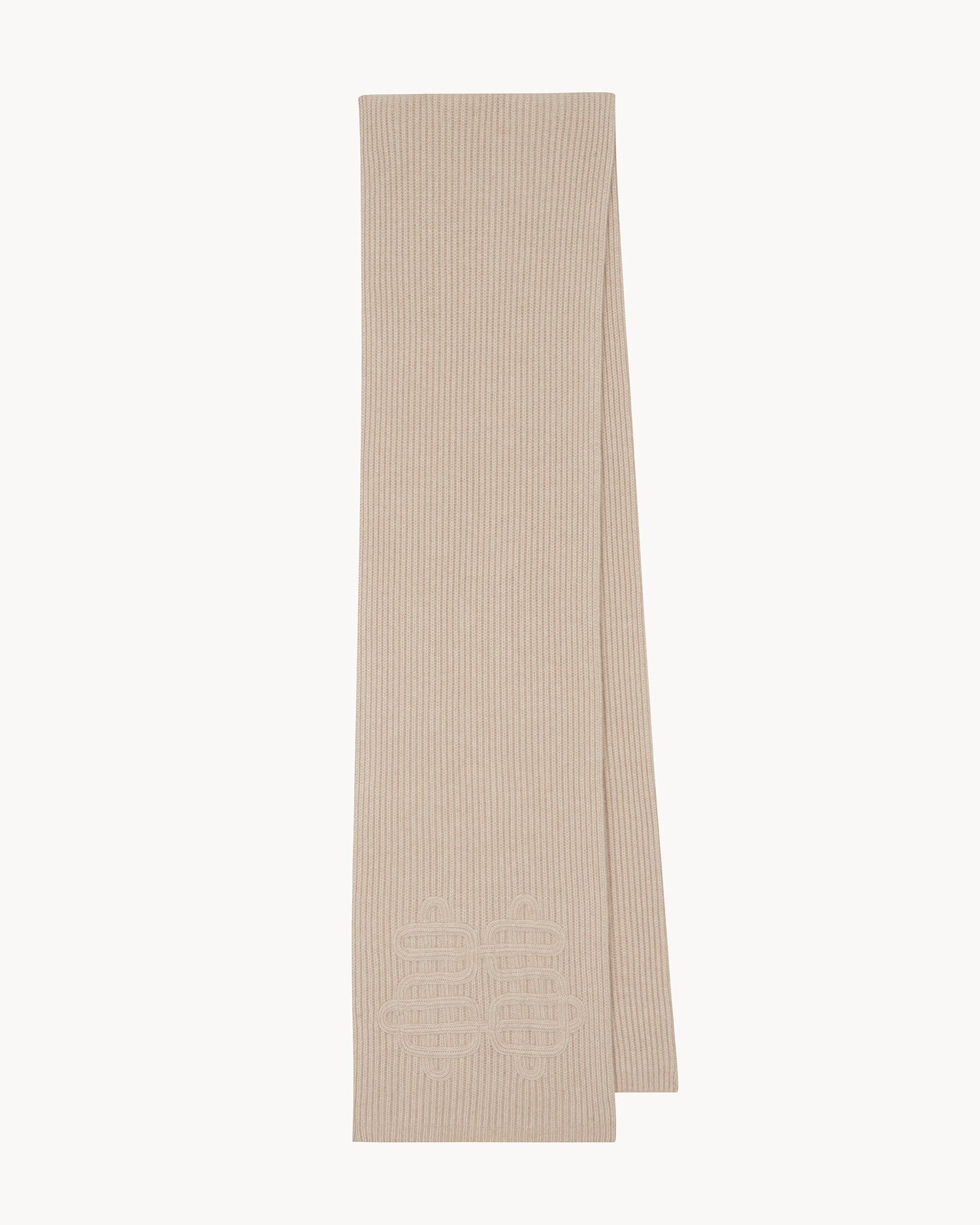 Écharpe en cachemire beige pour femme et pour homme - Kujten packshot