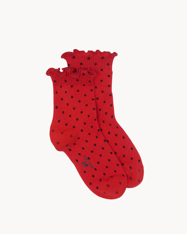 Chaussettes Dot Socks rouge corail - Image principale