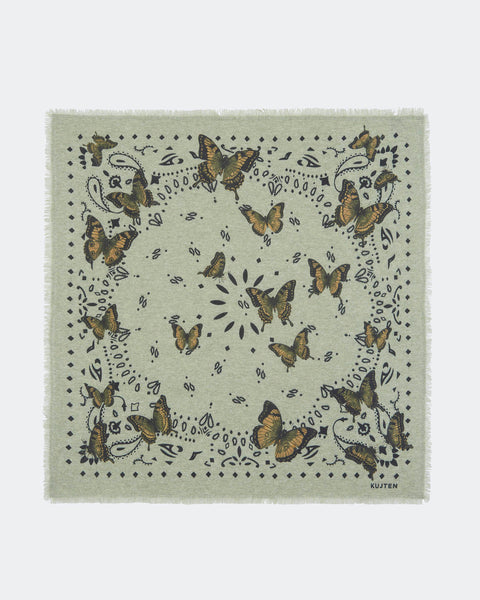 Grand Bandana Hachiko Butterfly vert avoine - Image 2