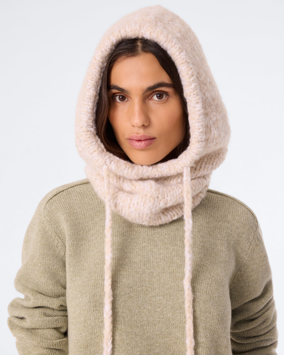Cagoule Hand Knit Sybel organic mouliné