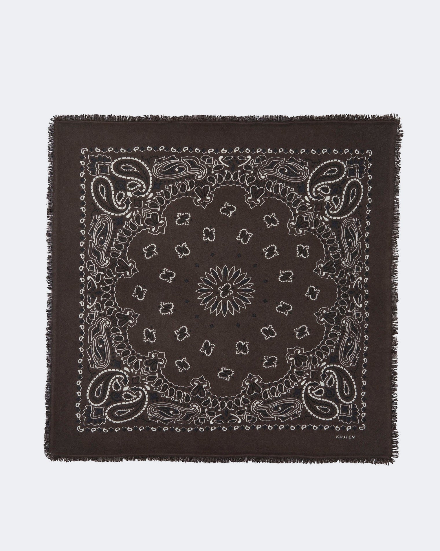 Printed Anise Cashmere Large Bandana | Kujten Cashmere