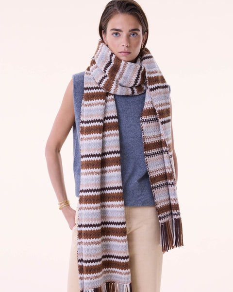 Écharpe Ginny marron camelo - Image principale