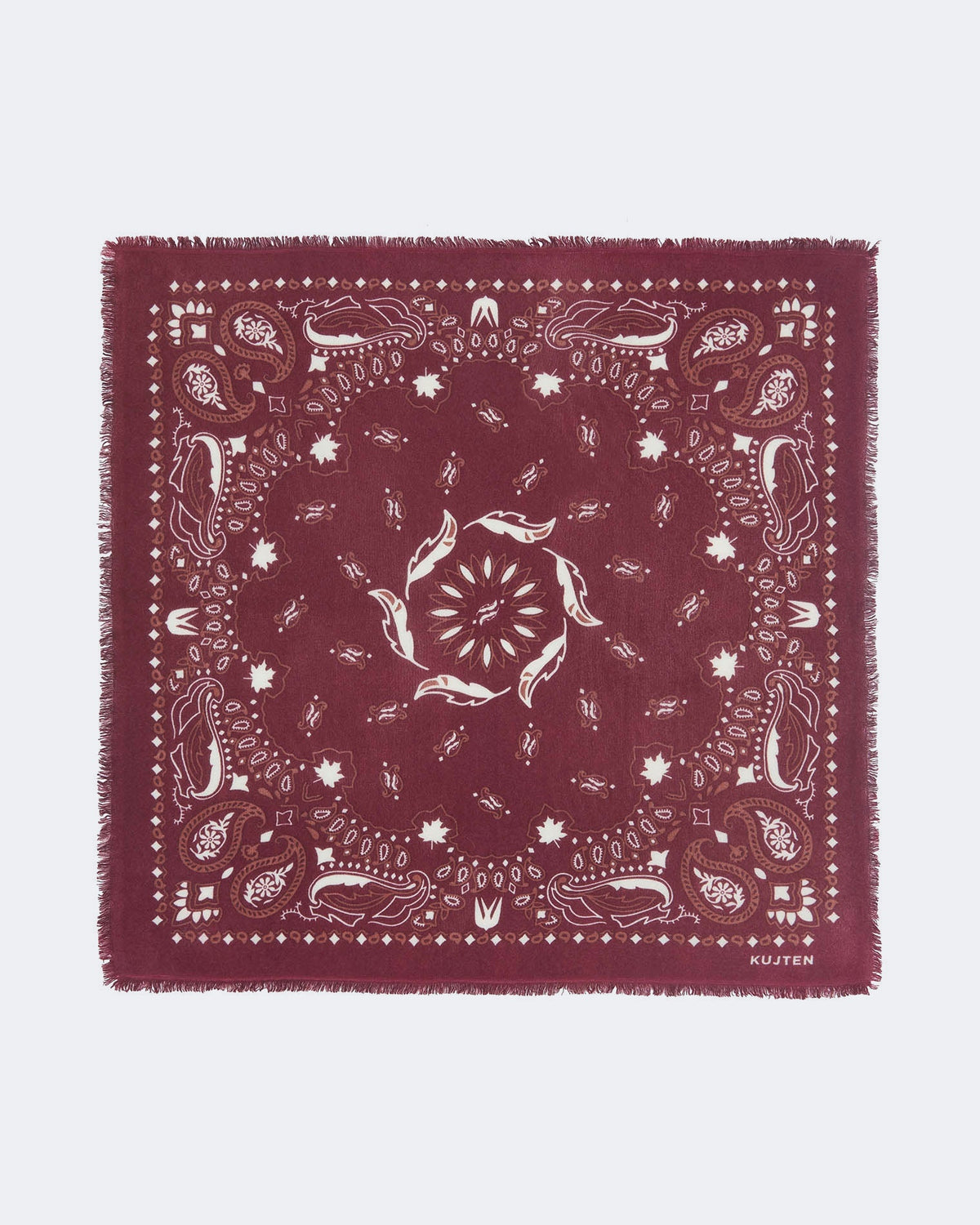 Bandana en cachemire bordeaux pour femme - Kujten packshot