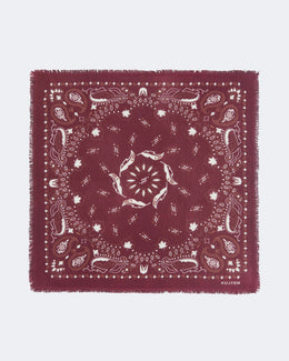 Bandana en cachemire bordeaux pour femme - Kujten packshot