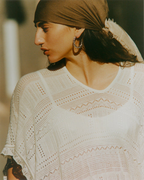 Extra large Bandana Effy Uni Square Dye oats white - Image 2