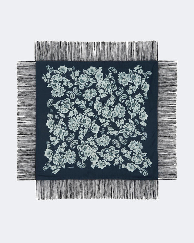 Large Bandana Helia Lace Fringes black - Image principale