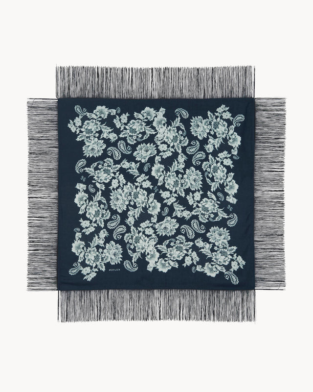 Large Bandana Helia Lace Fringes black - Image principale