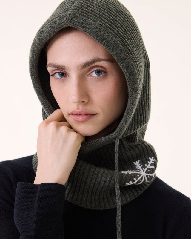 Balaclava Sybel Snowflake dark khaki - Image principale