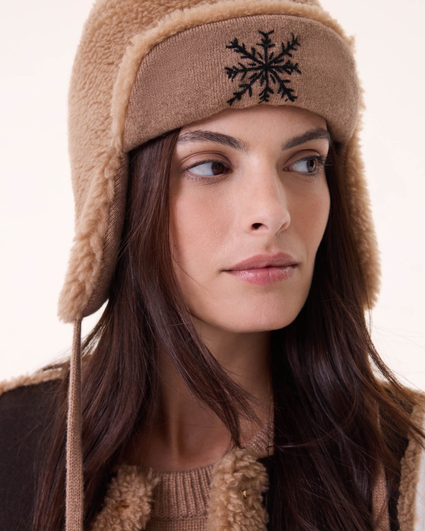 Bonnet Chapka Flocon camel