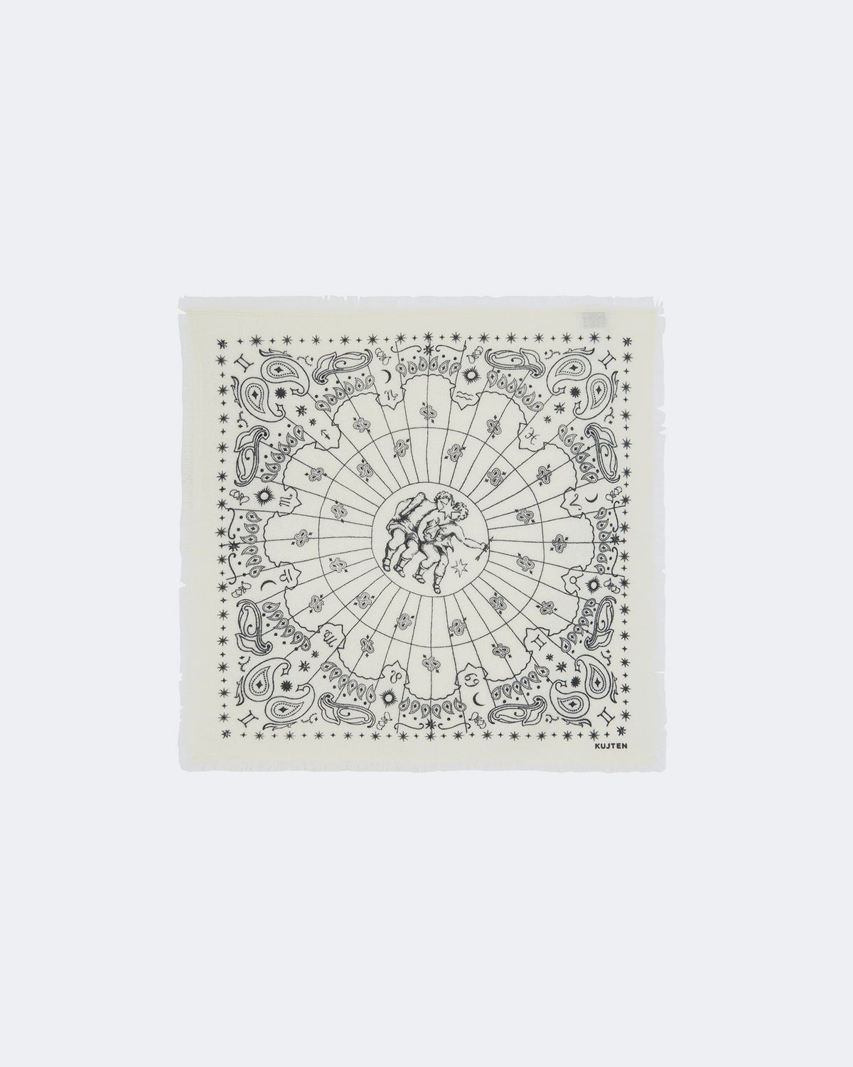 Bandana en cachemire blanc pour femme et pour homme - Kujten packshot
