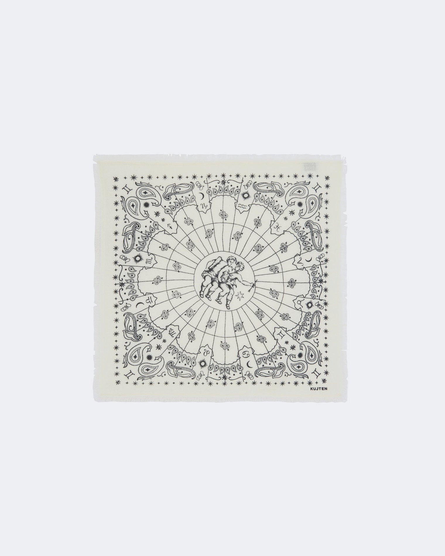 Bandana en cachemire blanc pour femme et pour homme - Kujten packshot