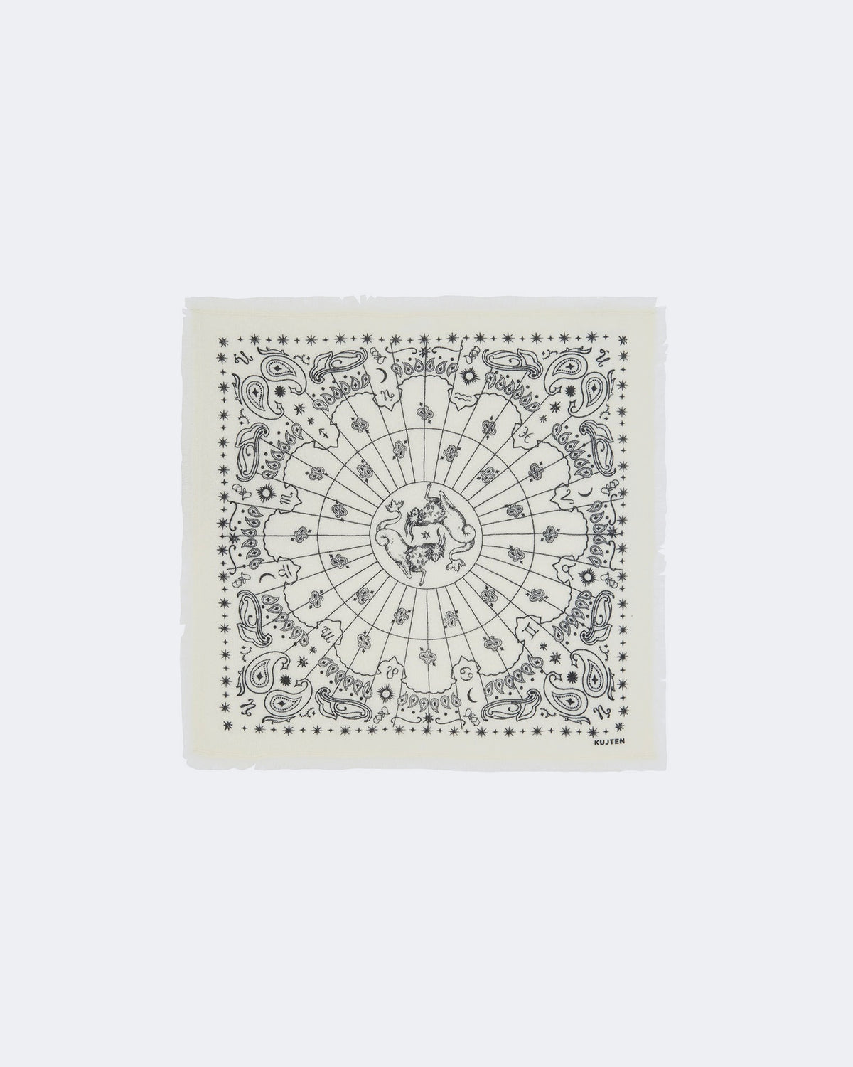 Bandana en cachemire blanc pour femme et pour homme - Kujten packshot