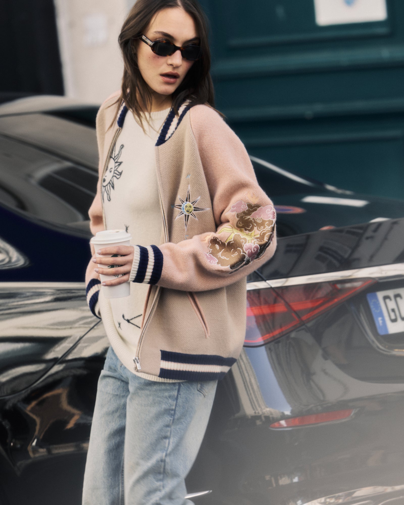 Veste rose astro cachemire Kujten