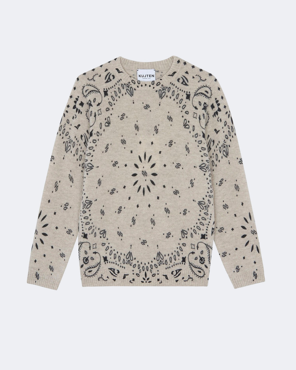 Pull en cachemire blanc et beige pour enfant - Kujten packshot