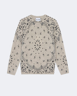 Pull en cachemire blanc et beige pour enfant - Kujten packshot