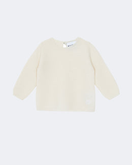 Pull en cachemire blanc pour enfant - Kujten packshot