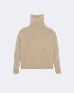 Pull en cachemire beige pour femme - Kujten packshot