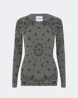 Pull en cachemire kaki pour femme - Kujten packshot