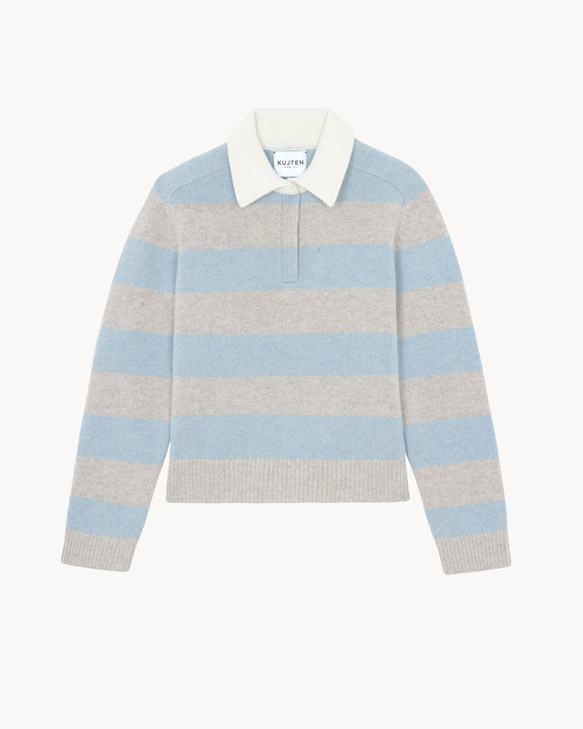 Pull Polo Royce Stripes bleu vintage - Image principale