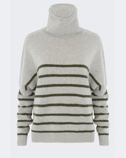 Pull tila stripe nimbus tricotage jersey marron - Kujten packshot