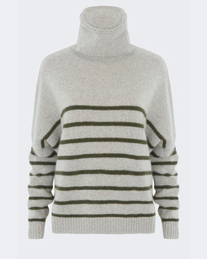 Pull tila stripe nimbus tricotage jersey marron - Kujten packshot