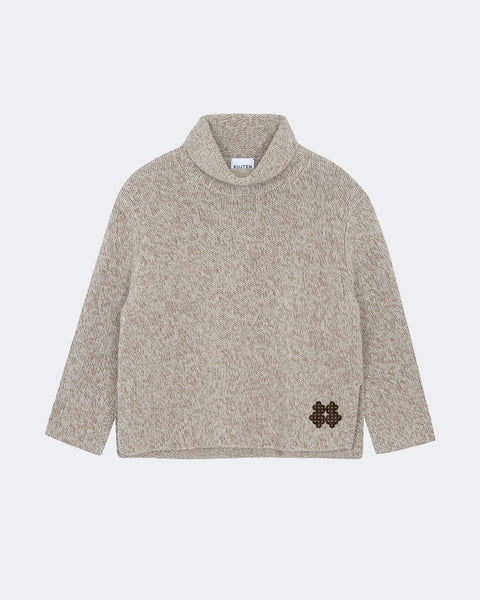 Pull Cristy taupe mouliné - Image 4