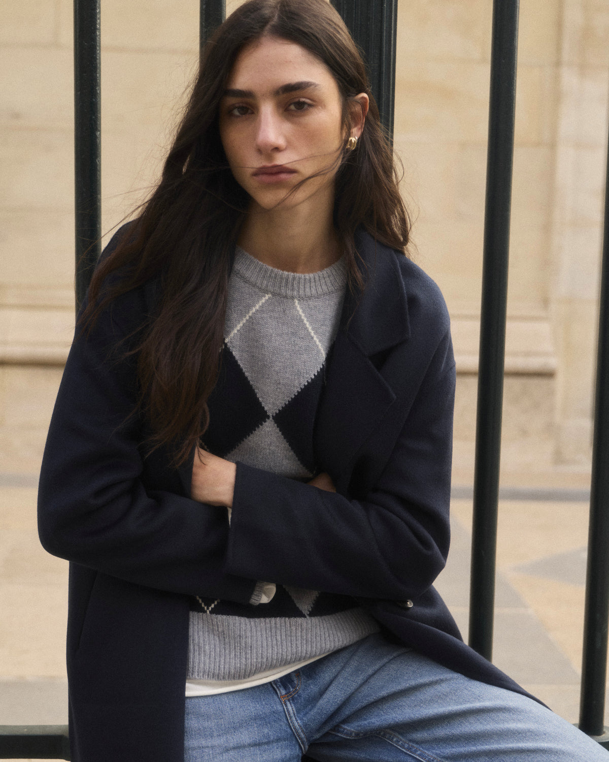 Pull Diane Burlington gris chiné