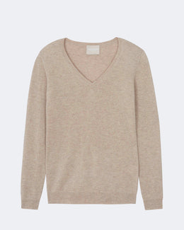 Pull en cachemire beige pour femme - Kujten packshot