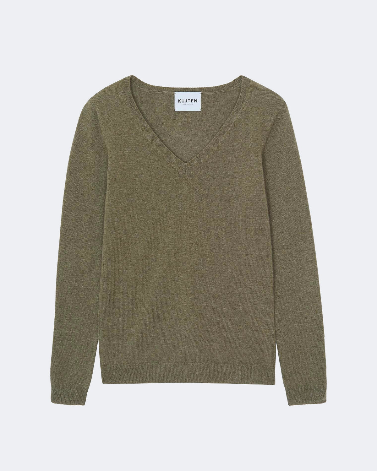 Pull en cachemire kaki pour femme - Kujten packshot