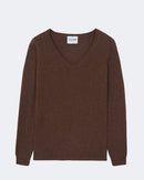 Pull en cachemire marron pour femme - Kujten packshot