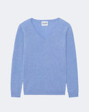 Pull en cachemire bleu pour femme - Kujten packshot