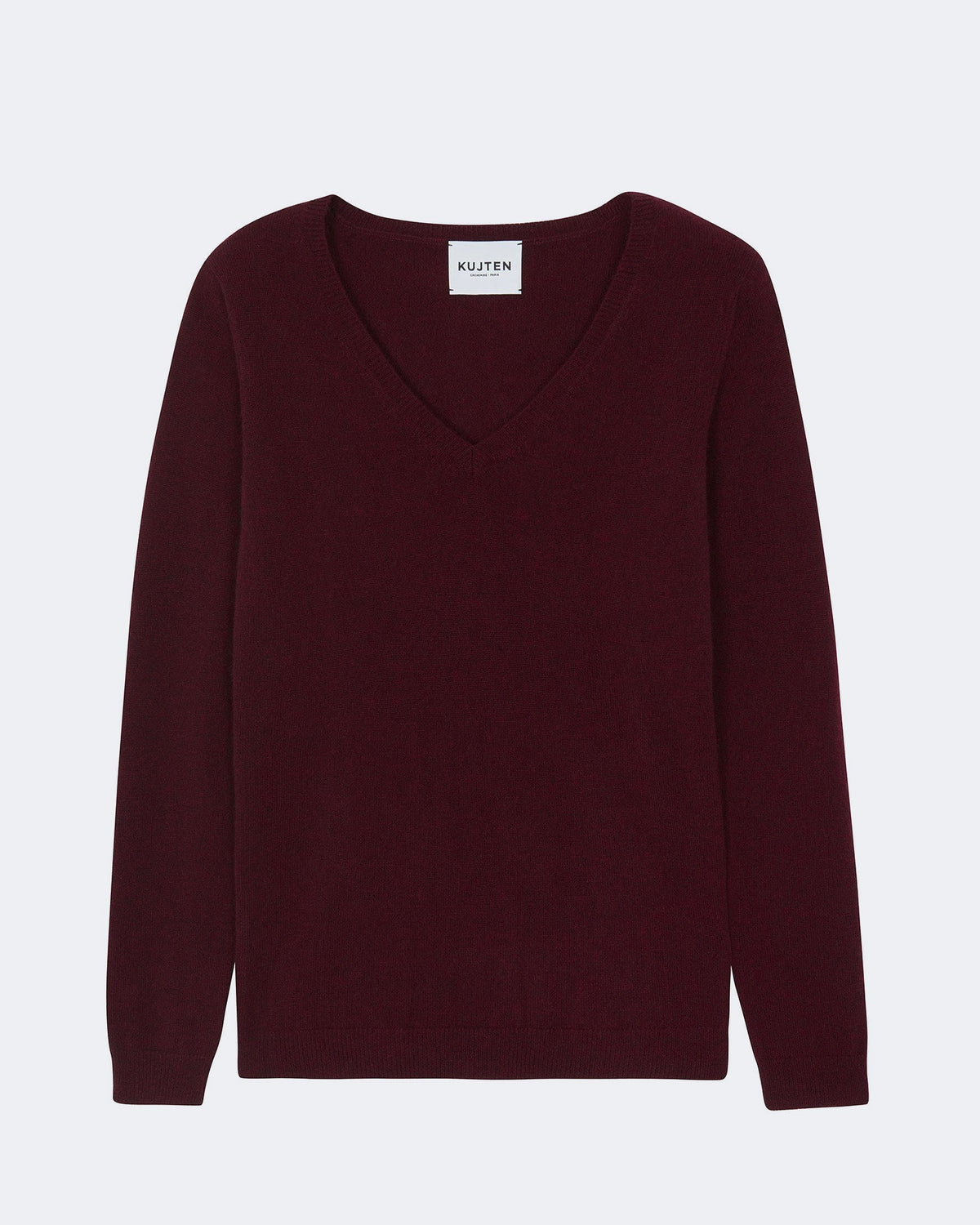 Pull en cachemire bordeaux pour femme - Kujten packshot