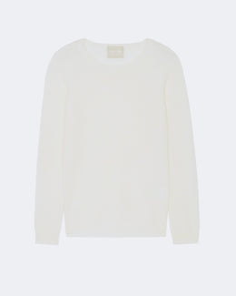 Pull en cachemire blanc pour femme - Kujten packshot