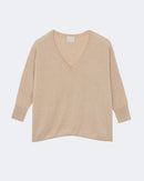 Pull en cachemire beige pour femme - Kujten packshot
