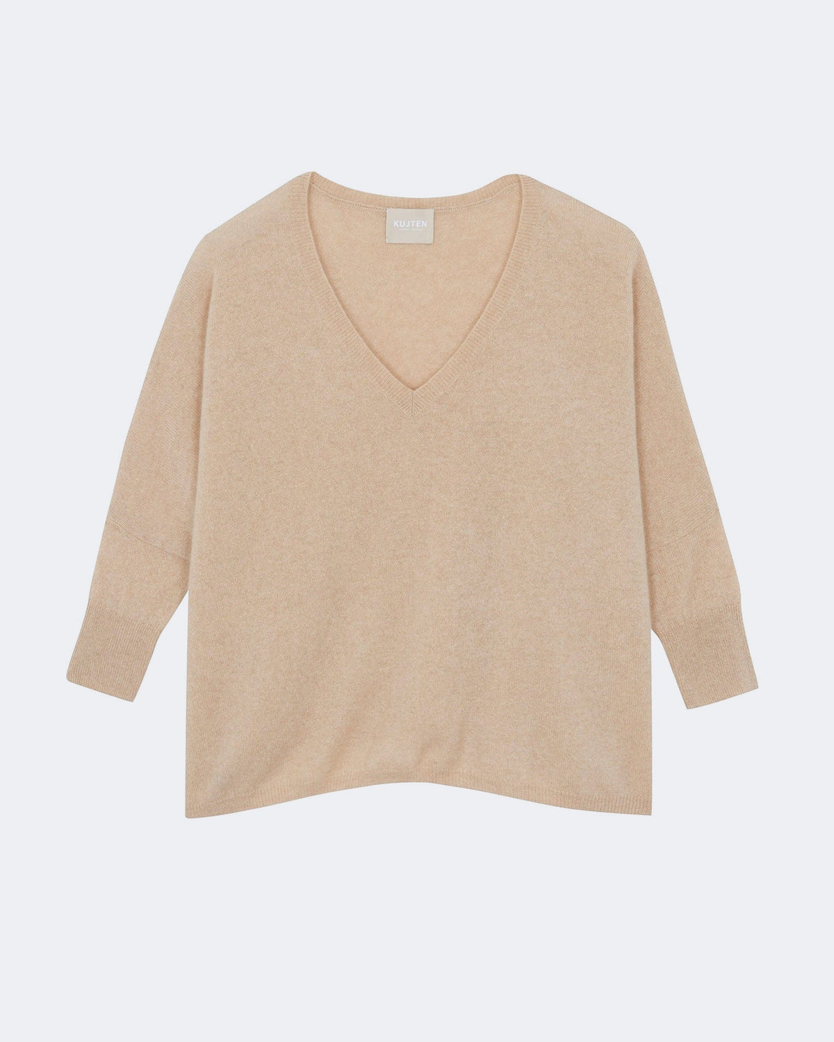 Pull en cachemire beige pour femme - Kujten packshot