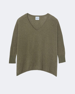 Pull en cachemire kaki pour femme - Kujten packshot