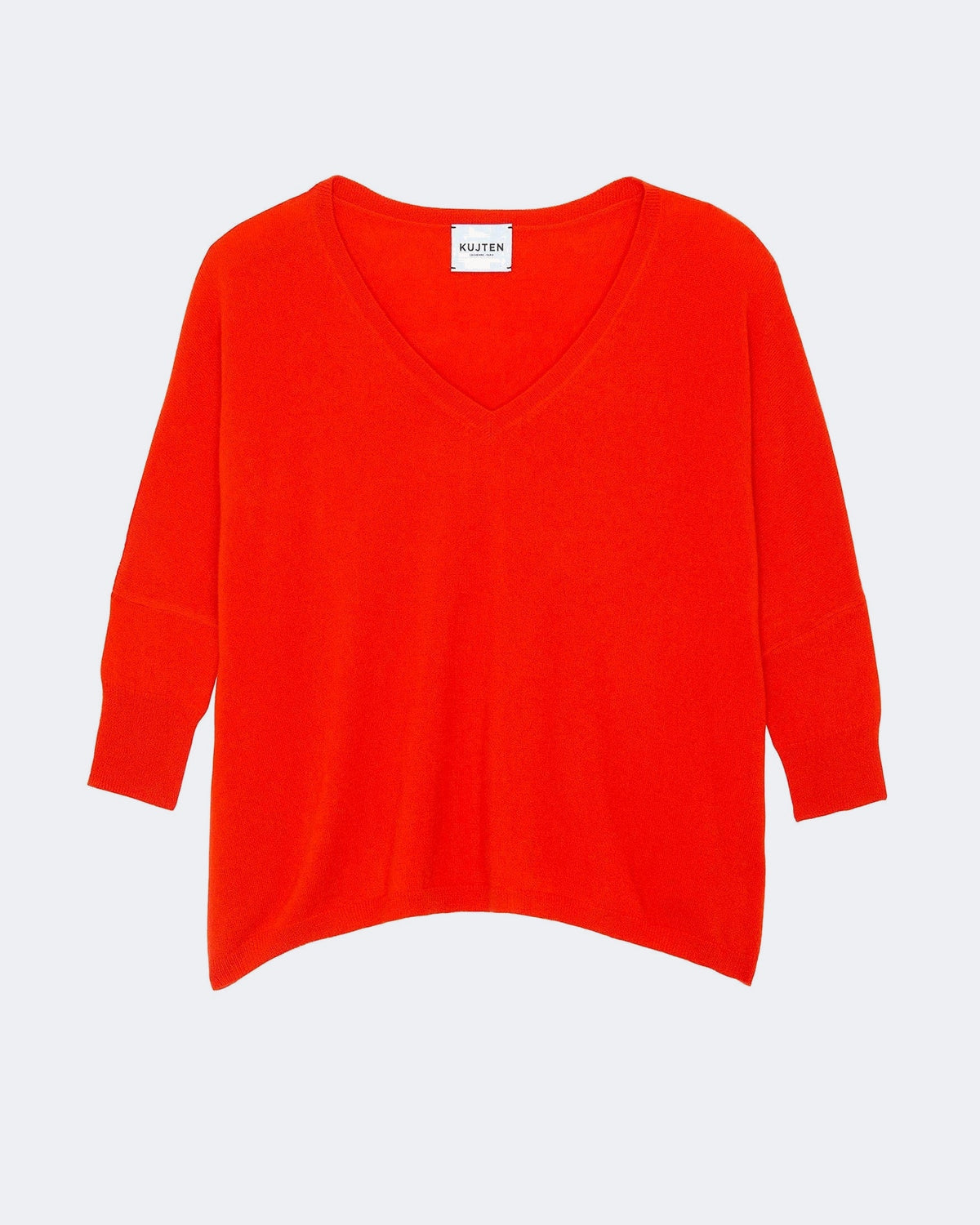 Pull en cachemire orange pour femme - Kujten packshot