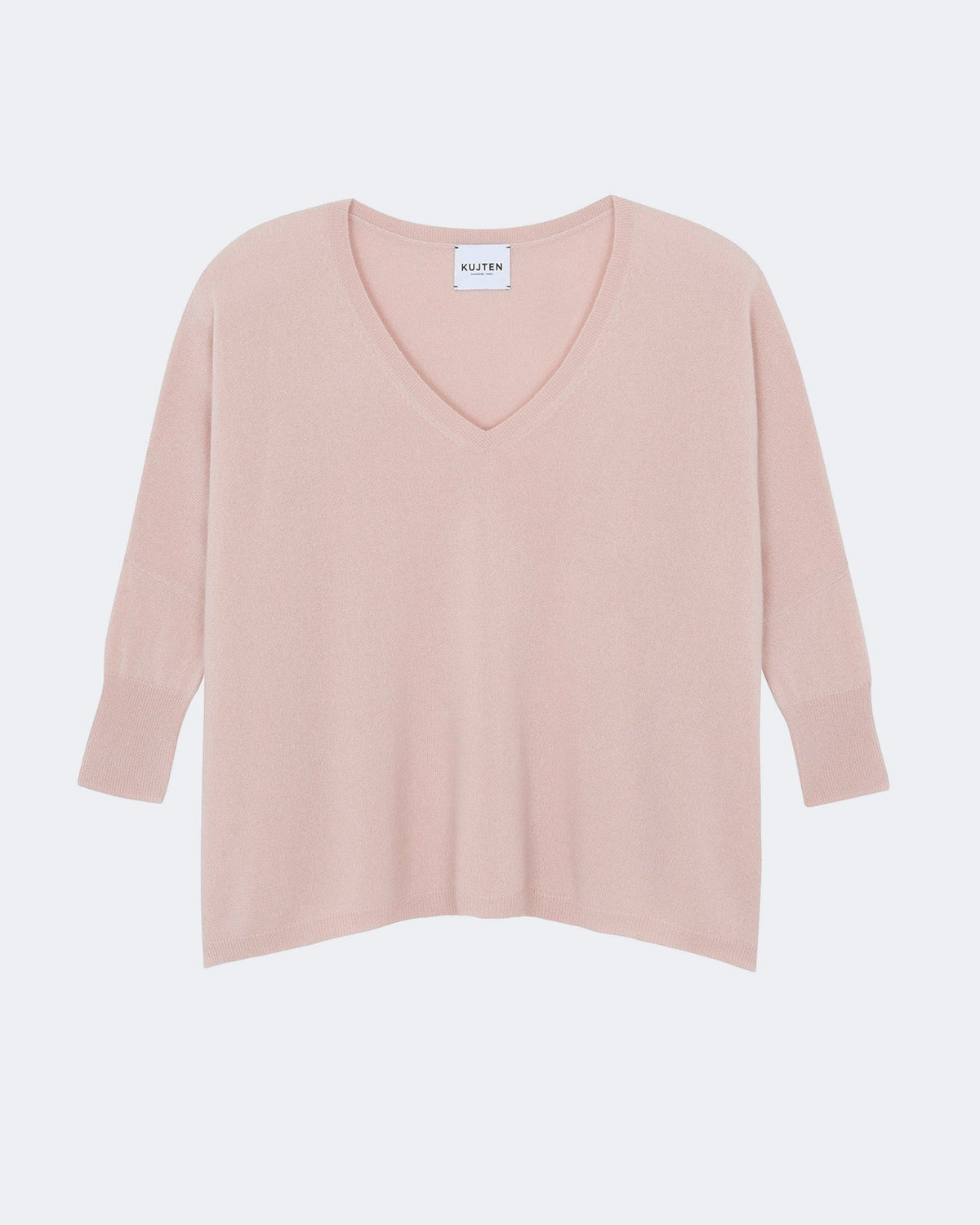 Pull en cachemire rose et beige pour femme - Kujten packshot