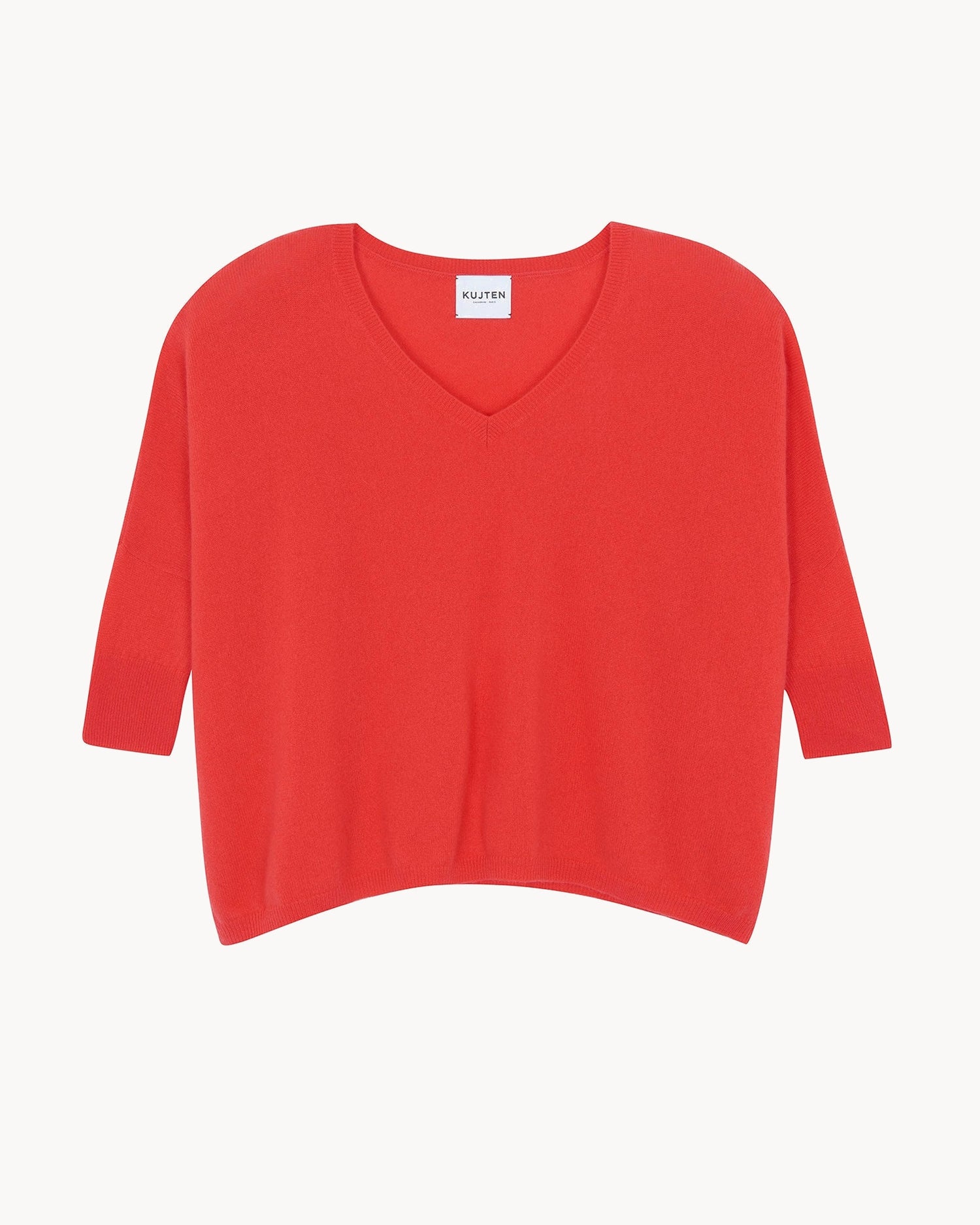 Pull en cachemire orange, rose et rouge pour femme - Kujten packshot