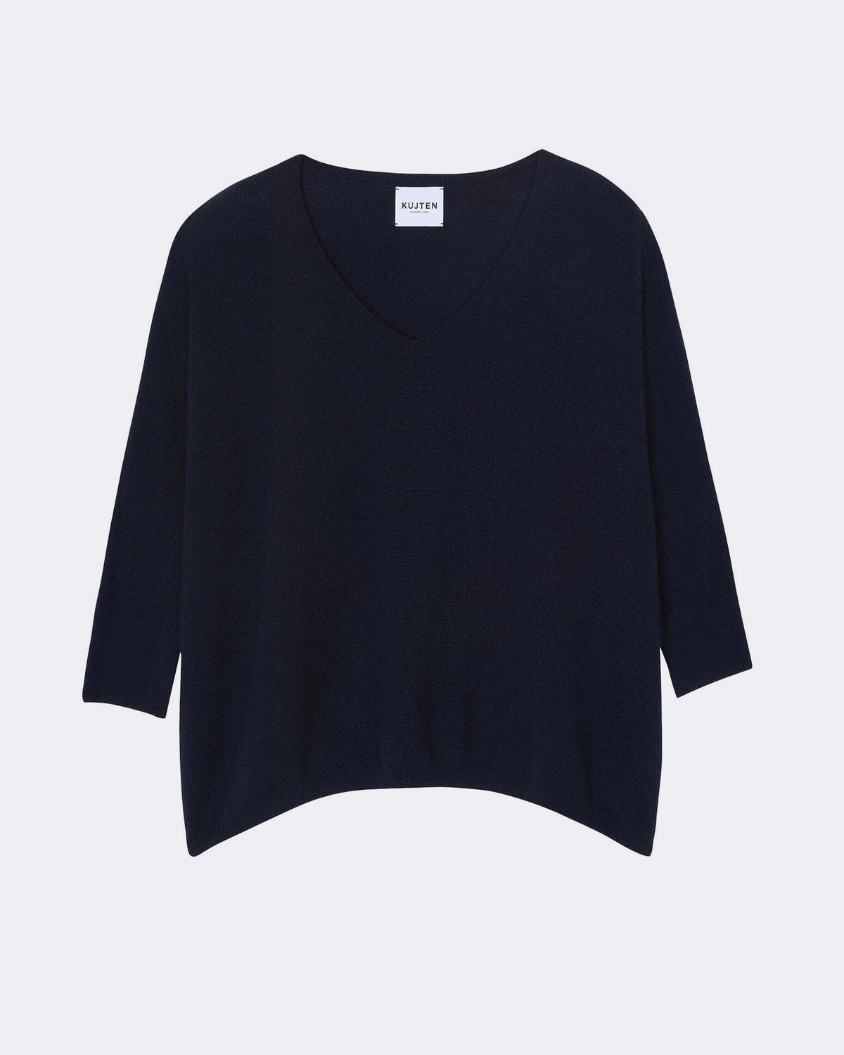 Pull en cachemire bleu pour femme - Kujten packshot